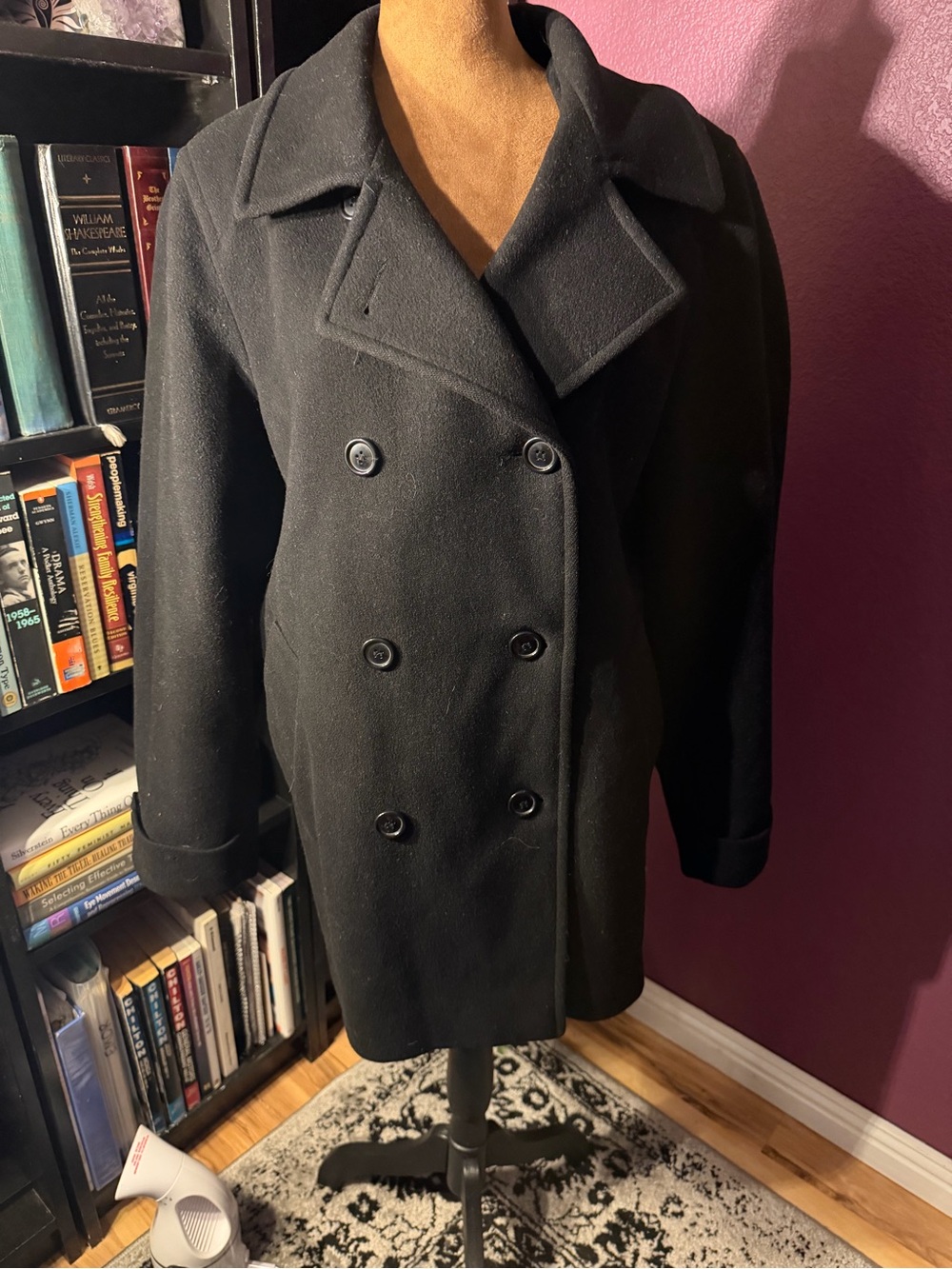 Vintage Fabio women’s 100% Wool Peacoat - Double-Breasted- Gothy grunge